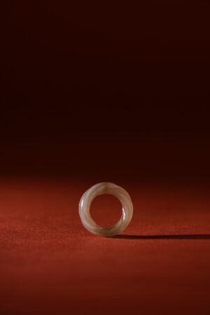 清代 白玉 紐繩環 巾環 和闐玉 Qingdynasty Jade HotianJade Pair Ring Hat Scarf