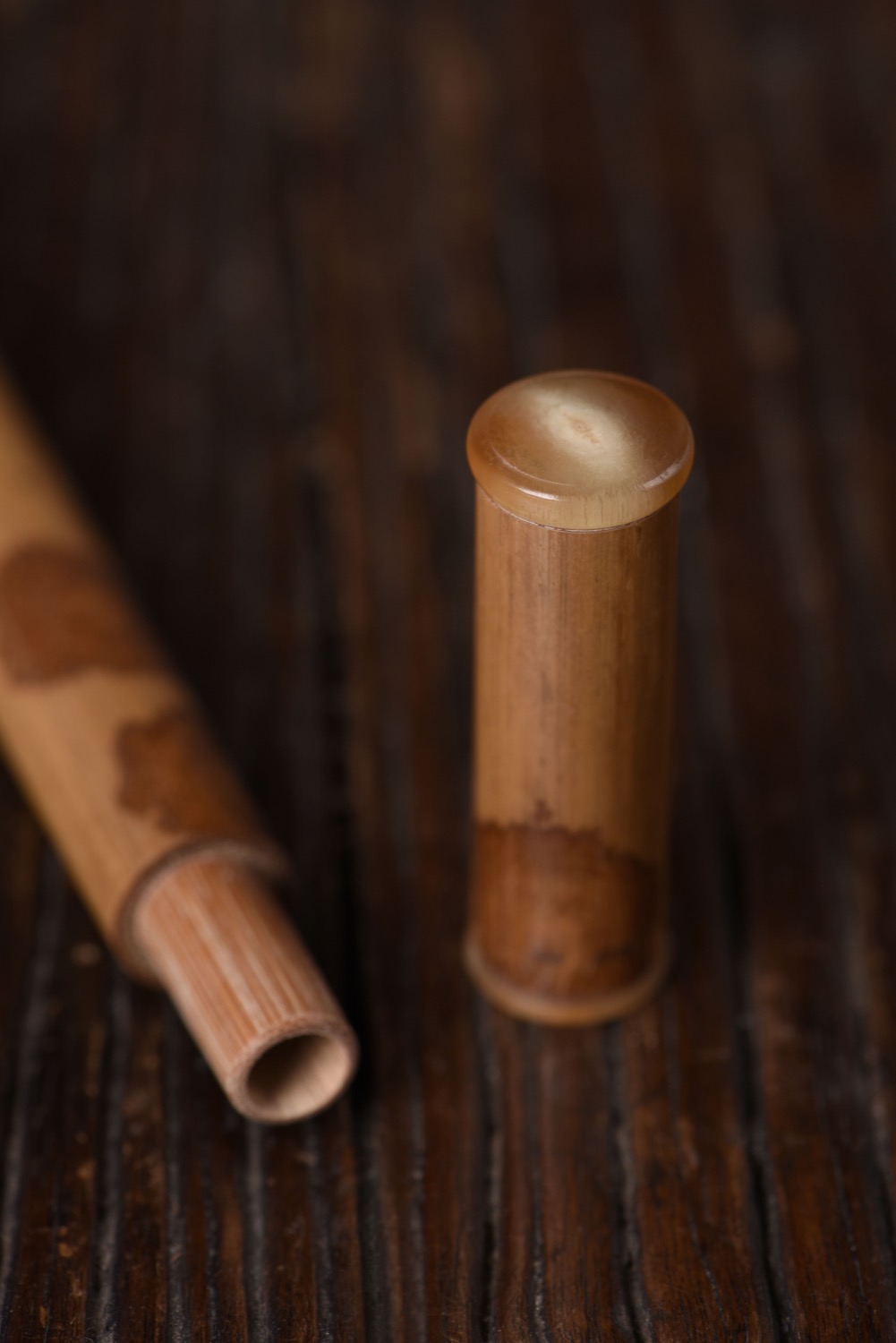 最新作人気【琴》送料無料 香道具 竹造 斑竹香筒 長54.3cm WG461 木工、竹工芸