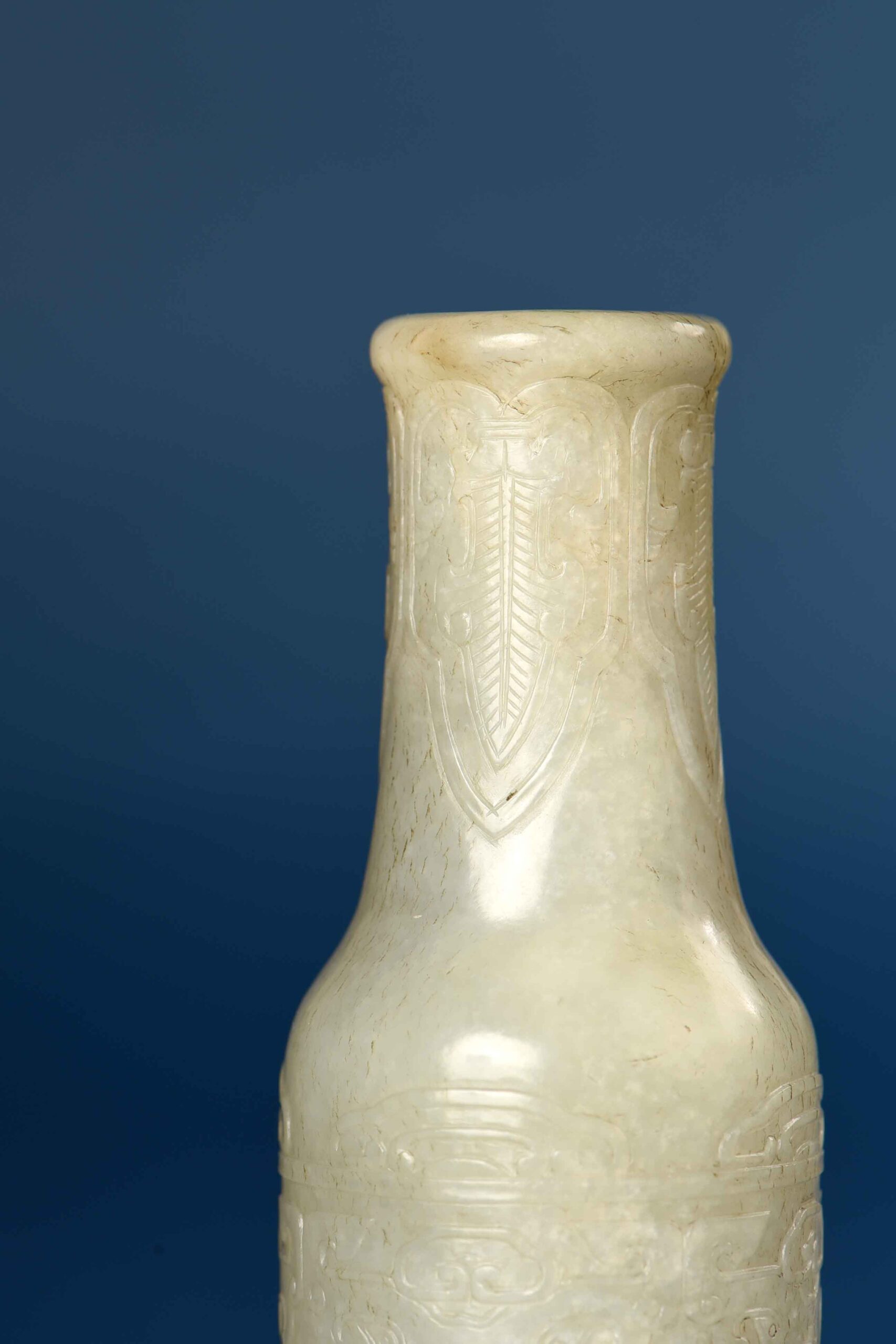 値下げ幅中国　染付　瓢形瓶　饕餮（とうてつ）文　大清康熙年製銘 工芸品