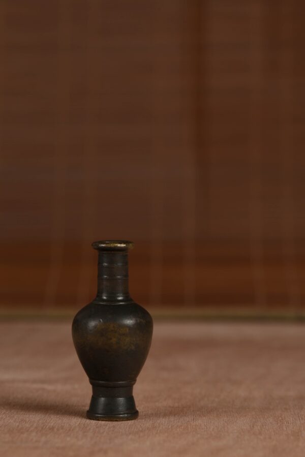 明 銅直頸觀音瓶 - 明代 銅瓶 箸瓶 香道具 茶道具 花器