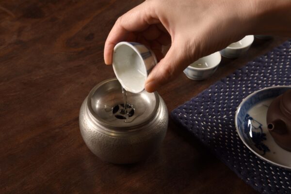 昭和時期 錫建水 - 錫 建水 錢幣 茶席 泡茶 茶道具