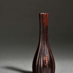 華 葵花型 箸瓶 芮父 俊光 小葉紫檀 紫檀 香道具 Flower Aroma Agarwood Chinese Tool