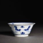 康熙 洞石花卉 公雞 青花杯 QingDynasty UnderglazeBlueCup BlueAndWhite Porcelain